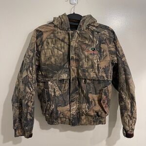 Mossy Oak Boys Size Medium Camo Fleece Lined Hooded Jacket